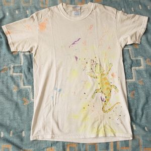Handmade T-Shirt Lizard Design Mens Small